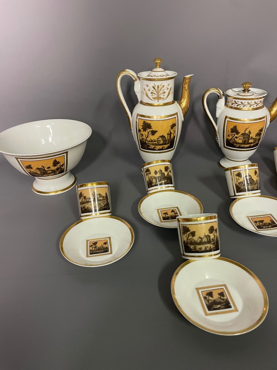 Coffee Service Was From The Empire Period In Porcelain -photo-3