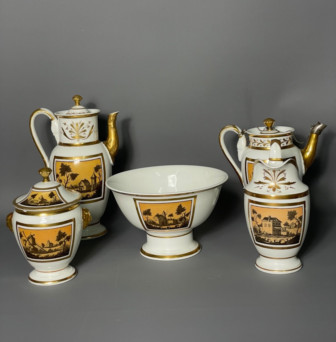 Coffee Service Was From The Empire Period In Porcelain -photo-2