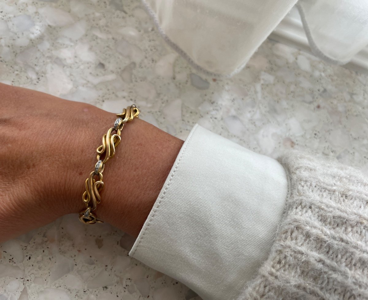 Bracelet En Or 18kt Serti De Brillant-photo-2