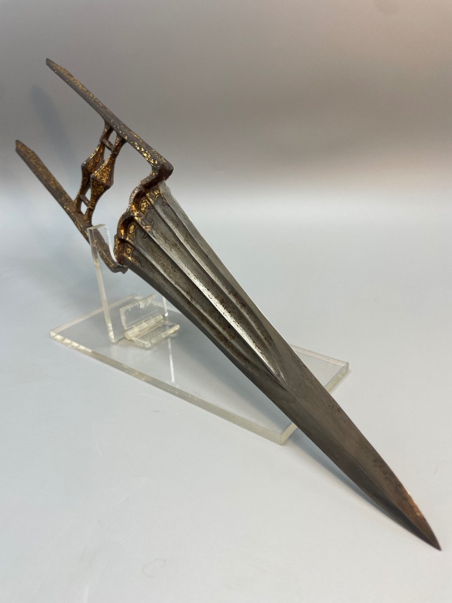Katar En Acier Damasquiné D’or XVIII Siècle 