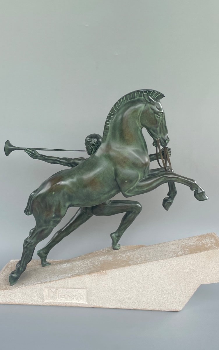 Sculpture D’époque Art Déco « L’appel » Max Le Verrier-photo-2
