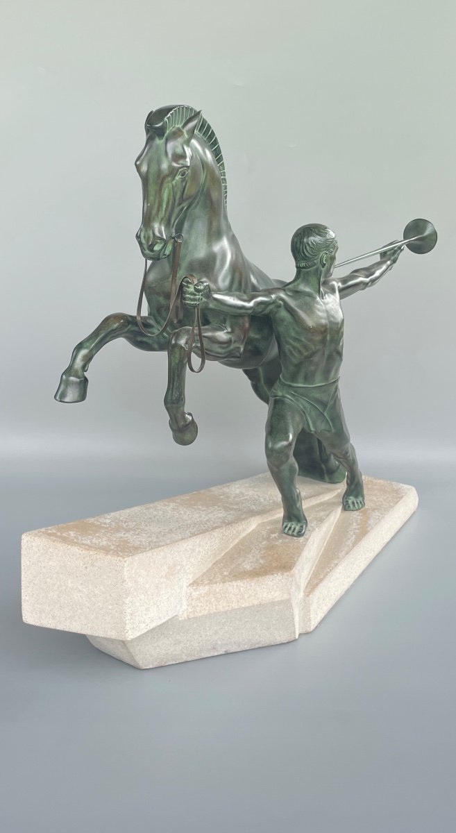 Sculpture D’époque Art Déco « L’appel » Max Le Verrier-photo-4