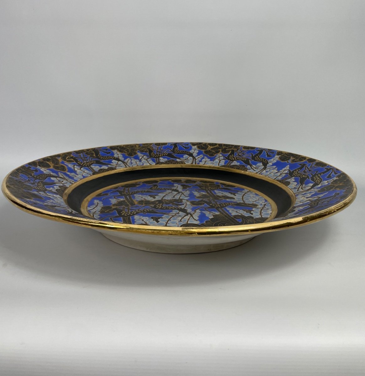 Vase And Its “antelope” Dish, Earthenware By Raymond Chevalier For Boch Frères -photo-2