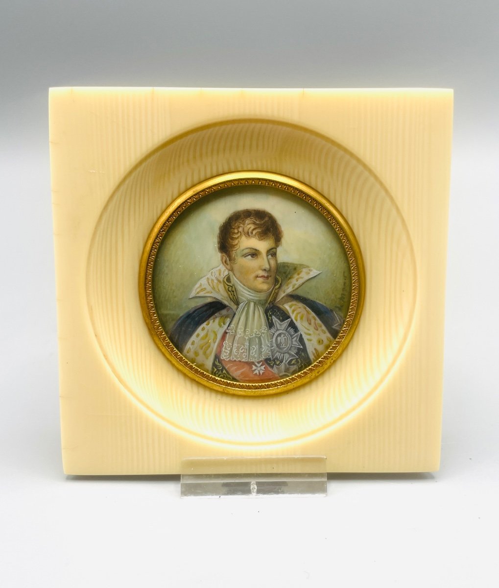 Miniature Portrait Of A Marshal In Uniform Circa 1900