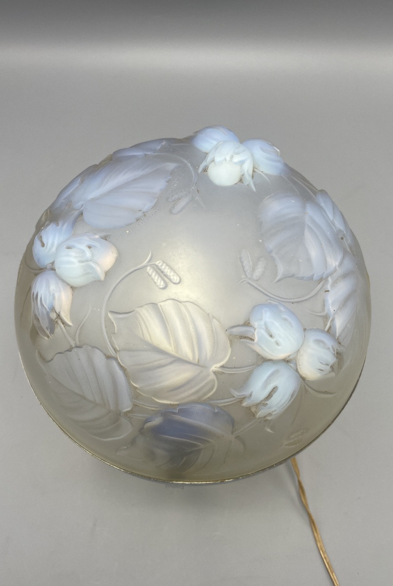 Lampe à poser Art Déco verre opalescent Edmond Etling France-photo-3