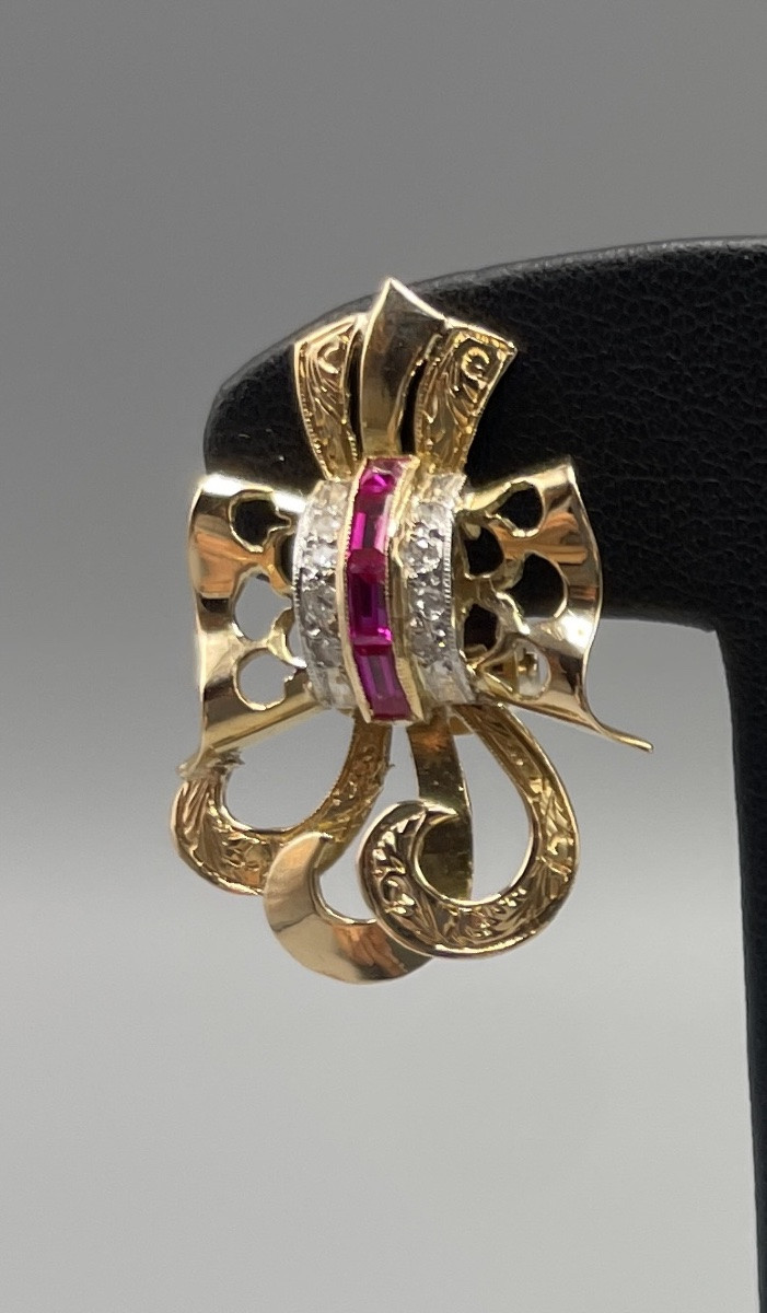 Gold, Diamond And Ruby Set Circa 1940-photo-6