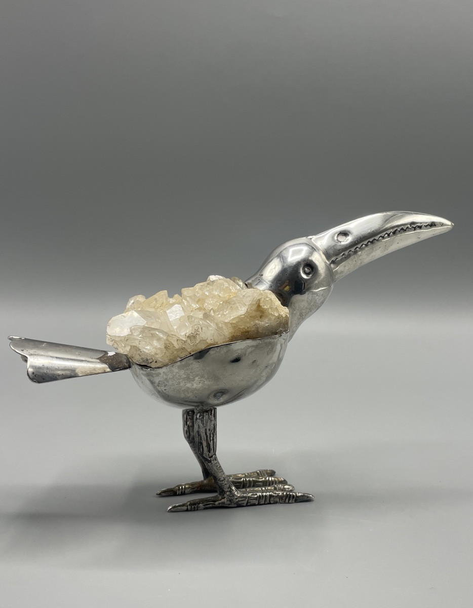 Silver And Rock Crystal Bird Gerson Alves De Souza 1960-photo-2