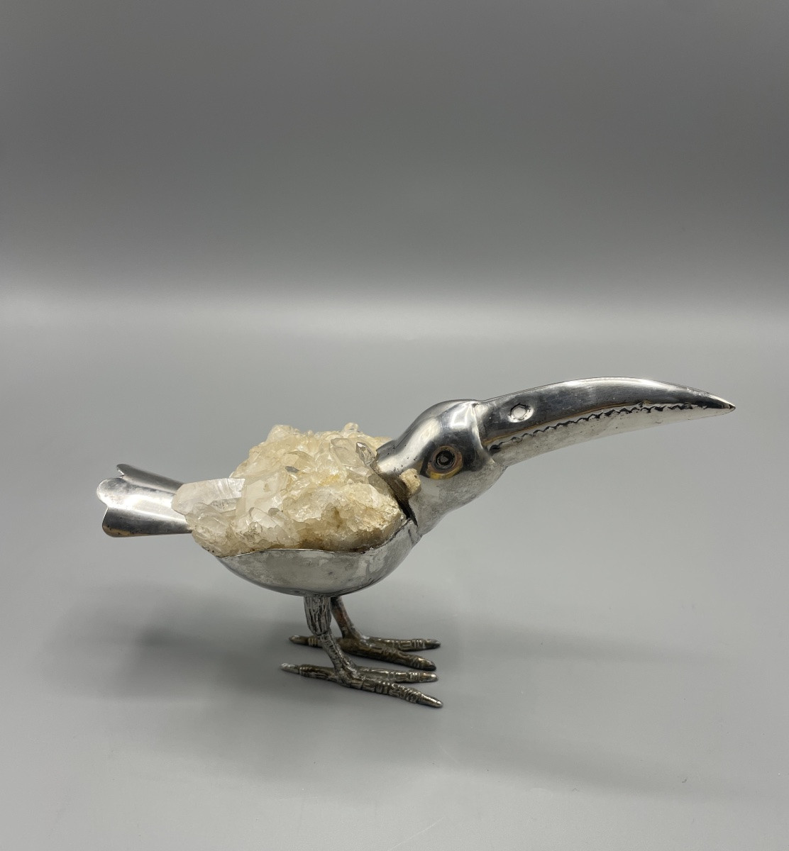 Silver And Rock Crystal Bird Gerson Alves De Souza 1960-photo-3