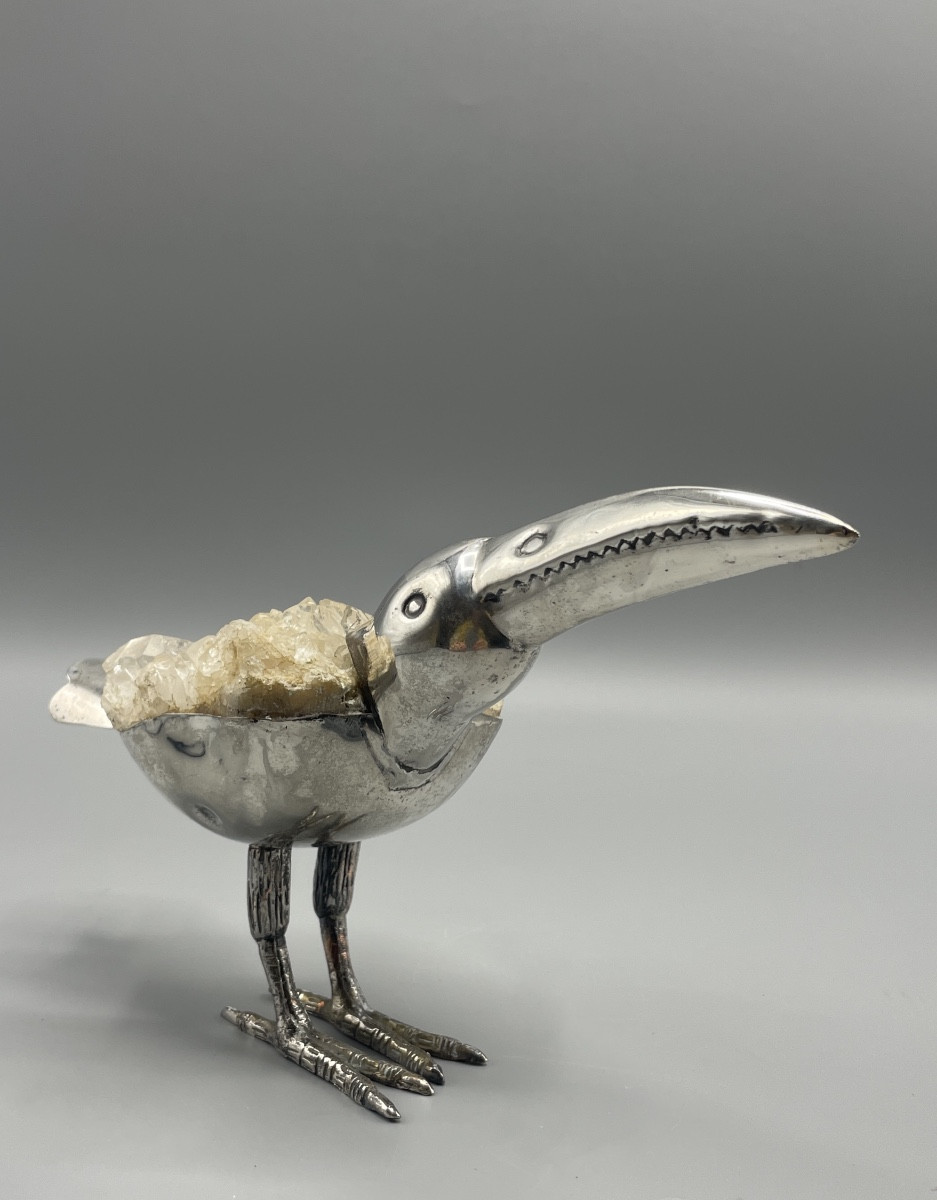 Silver And Rock Crystal Bird Gerson Alves De Souza 1960