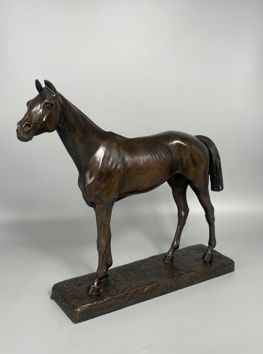 Jean Léon Gerome Sculpture "pure Blood Horse"-photo-2