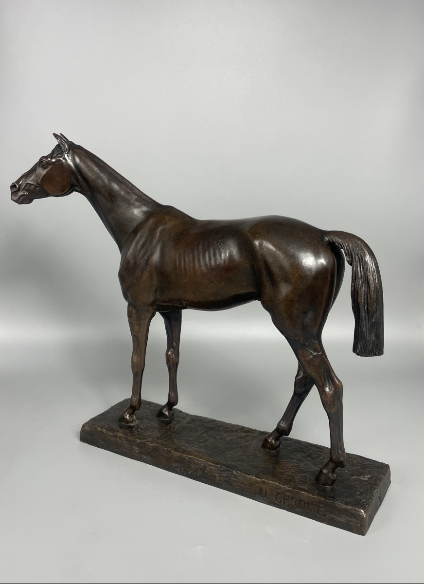 Jean Léon Gerome Sculpture "pure Blood Horse"-photo-3