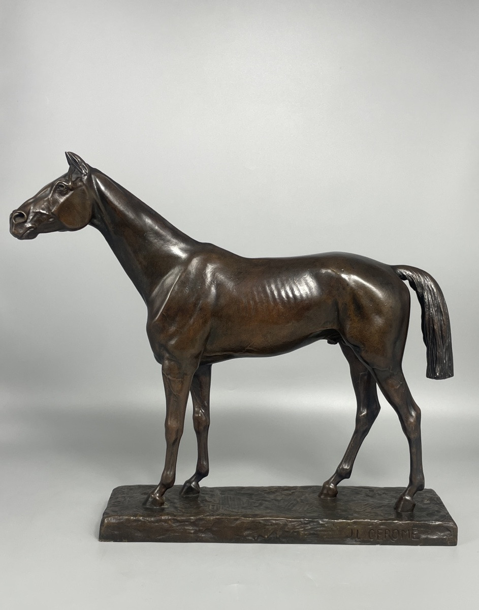 Jean Léon Gerome Sculpture "pure Blood Horse"-photo-4