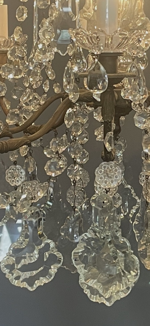 Louis XV Crystal Cage Chandelier With 8 Light Arms-photo-1