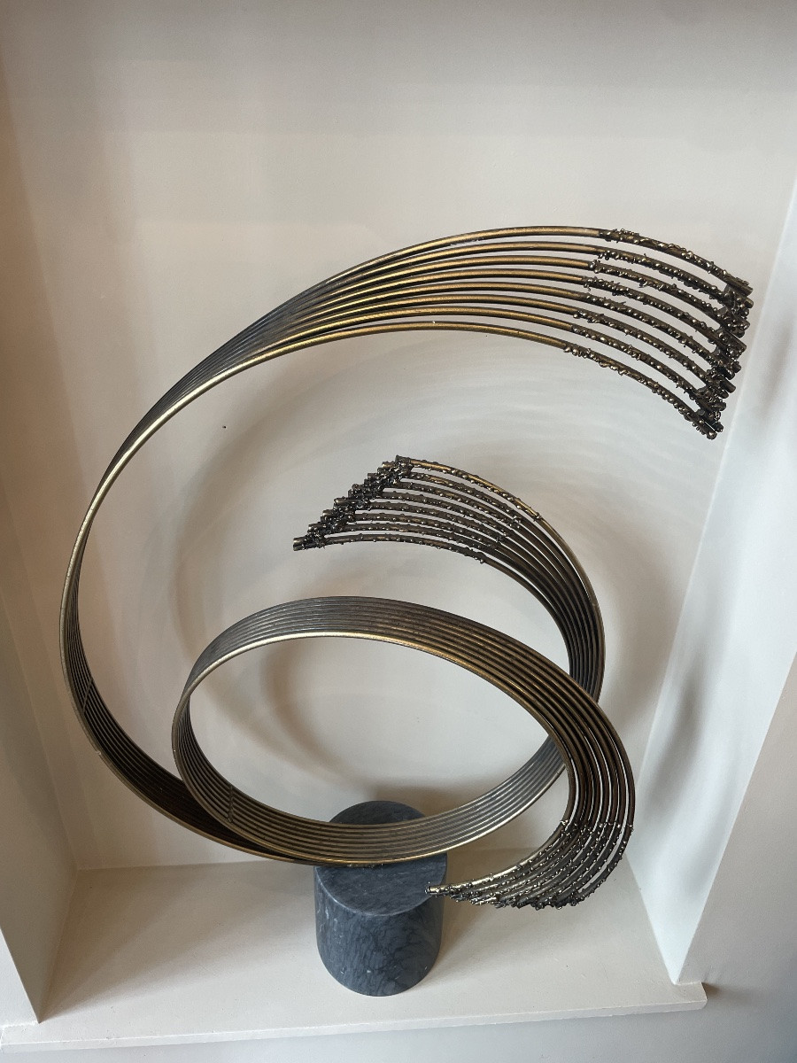 Sculpture « Windswept » en acier poli par Curtis Jere-photo-8