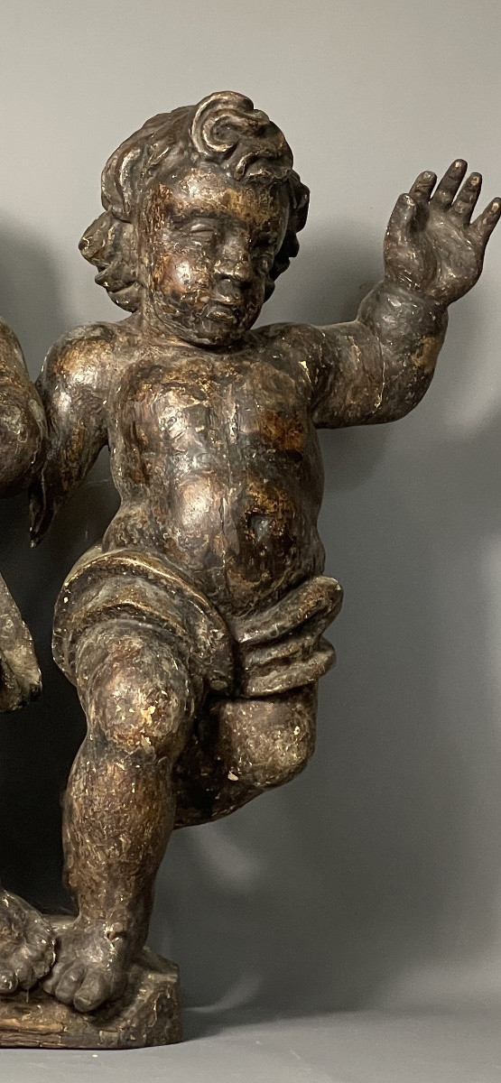 Putti, angelots en bois sculpté époque Baroque -photo-3