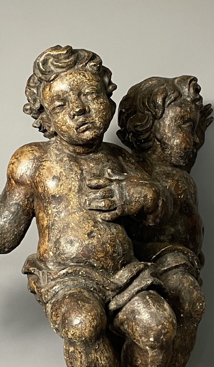 Putti, angelots en bois sculpté époque Baroque -photo-1