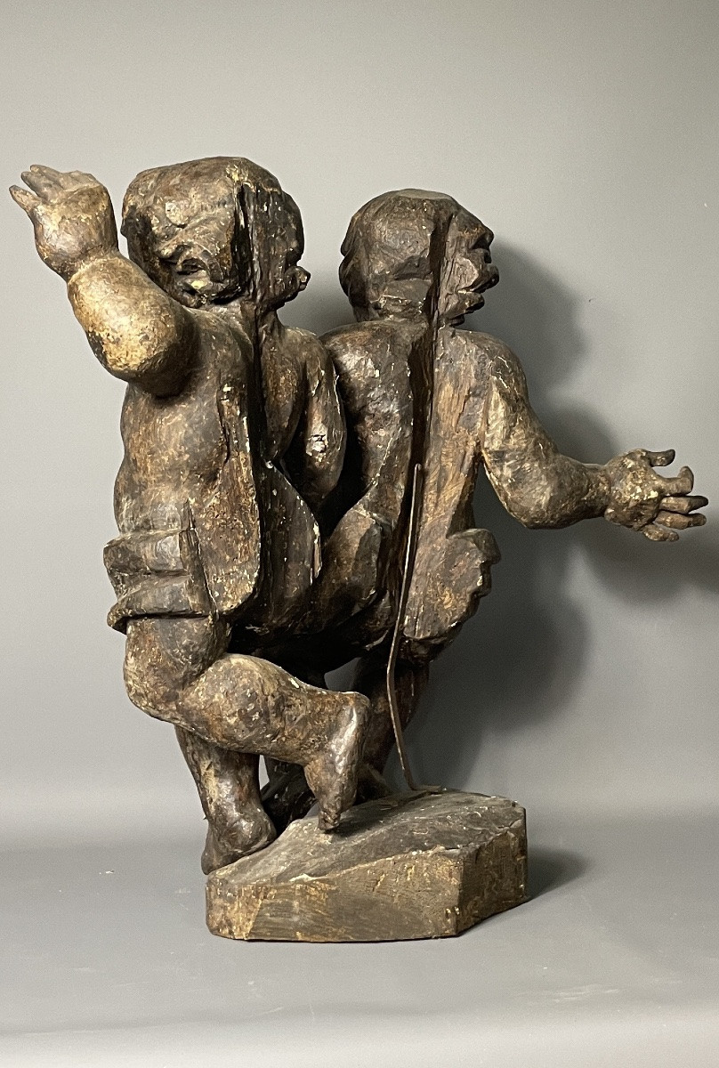 Putti, angelots en bois sculpté époque Baroque -photo-3