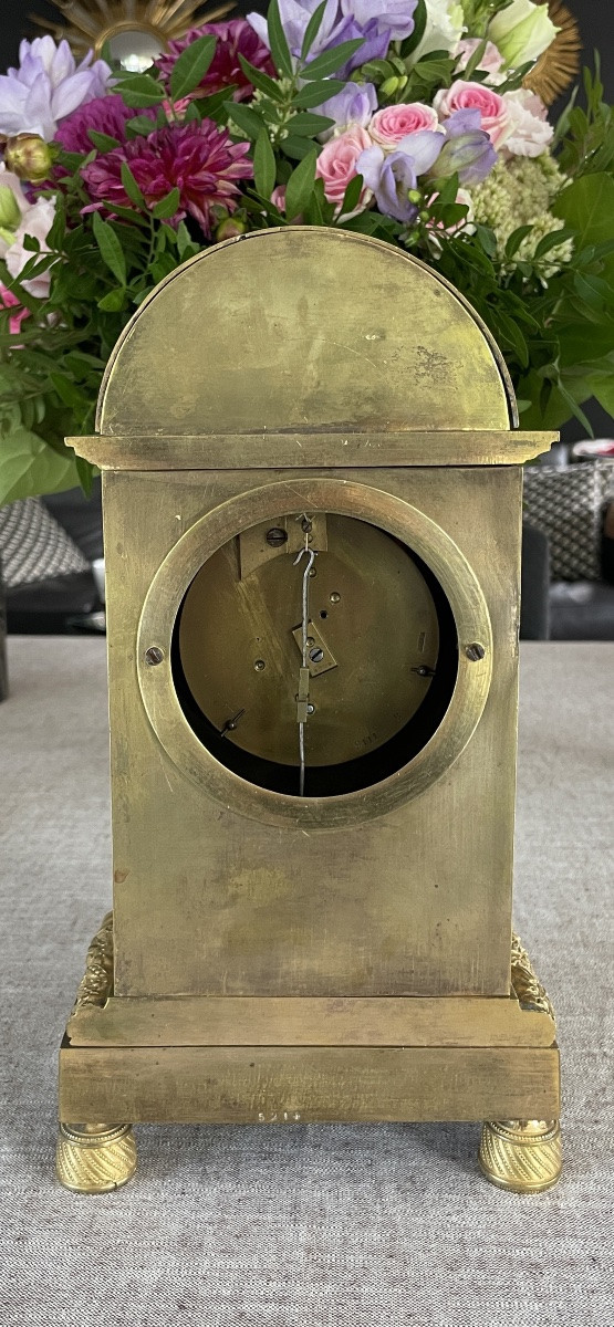 Pendule de chambre en bronze doré, époque empire vers 1810-photo-1
