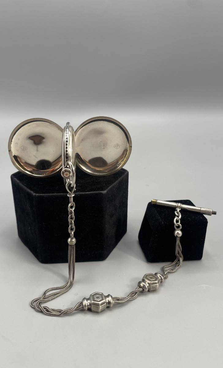 Art Deco Pocket Watch And Its Chatelaine -photo-3
