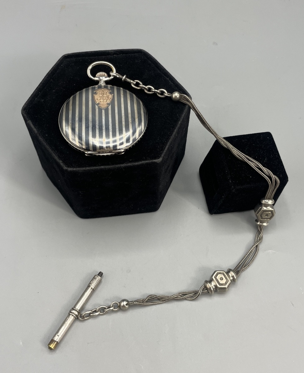 Art Deco Pocket Watch And Its Chatelaine -photo-4