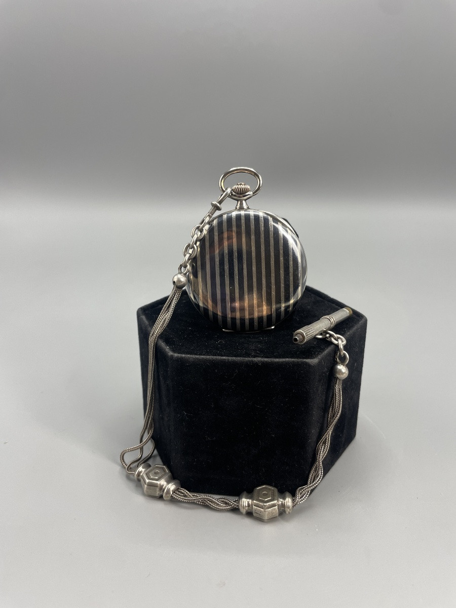 Art Deco Pocket Watch And Its Chatelaine -photo-6