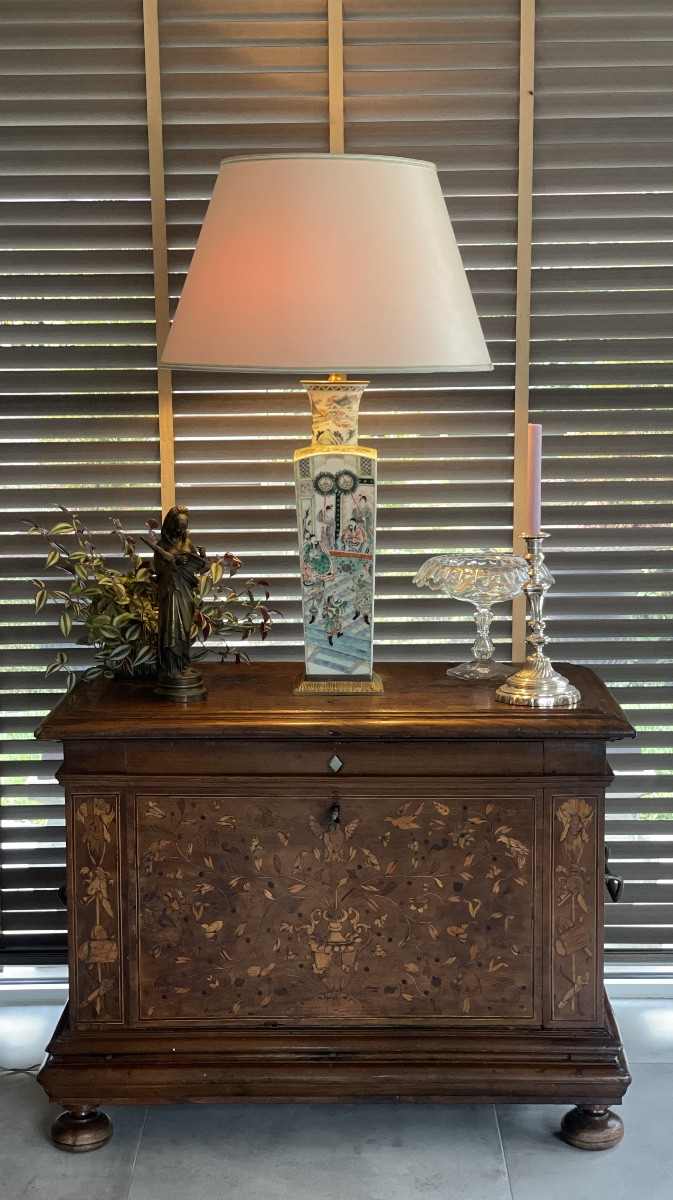 Vase porcelaine de Chine XIX Siècle, montée en lampe