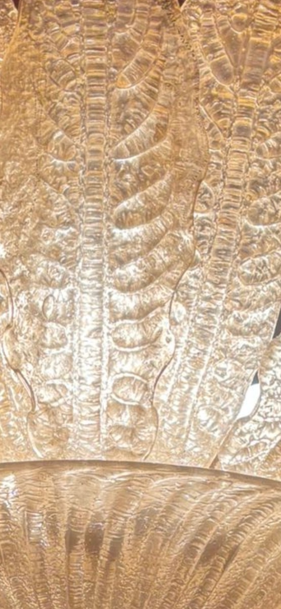 Série de 10 appliques en verre de Murano 55x43cm, incrustation de paille d’or-photo-8