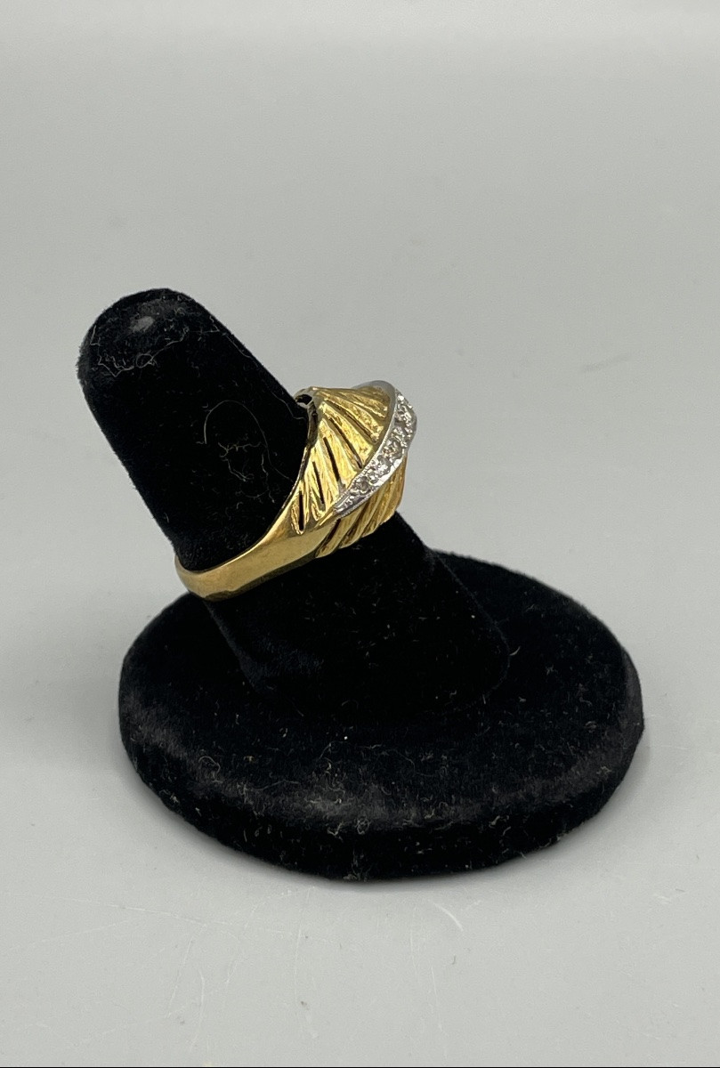 Bague or 18kt, sertie de 12 brillants vers 1960-photo-2