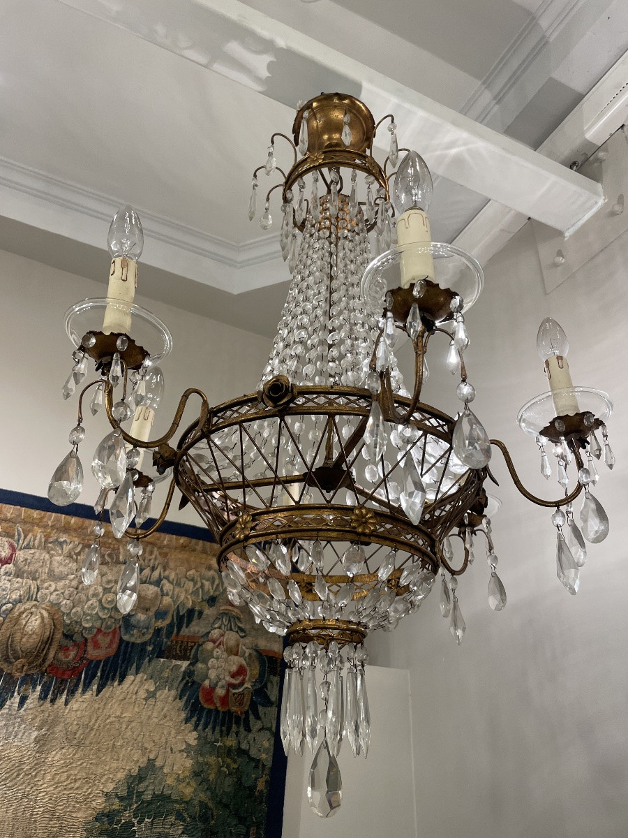 Paire de lustre et applique de style Louis XVI-photo-4