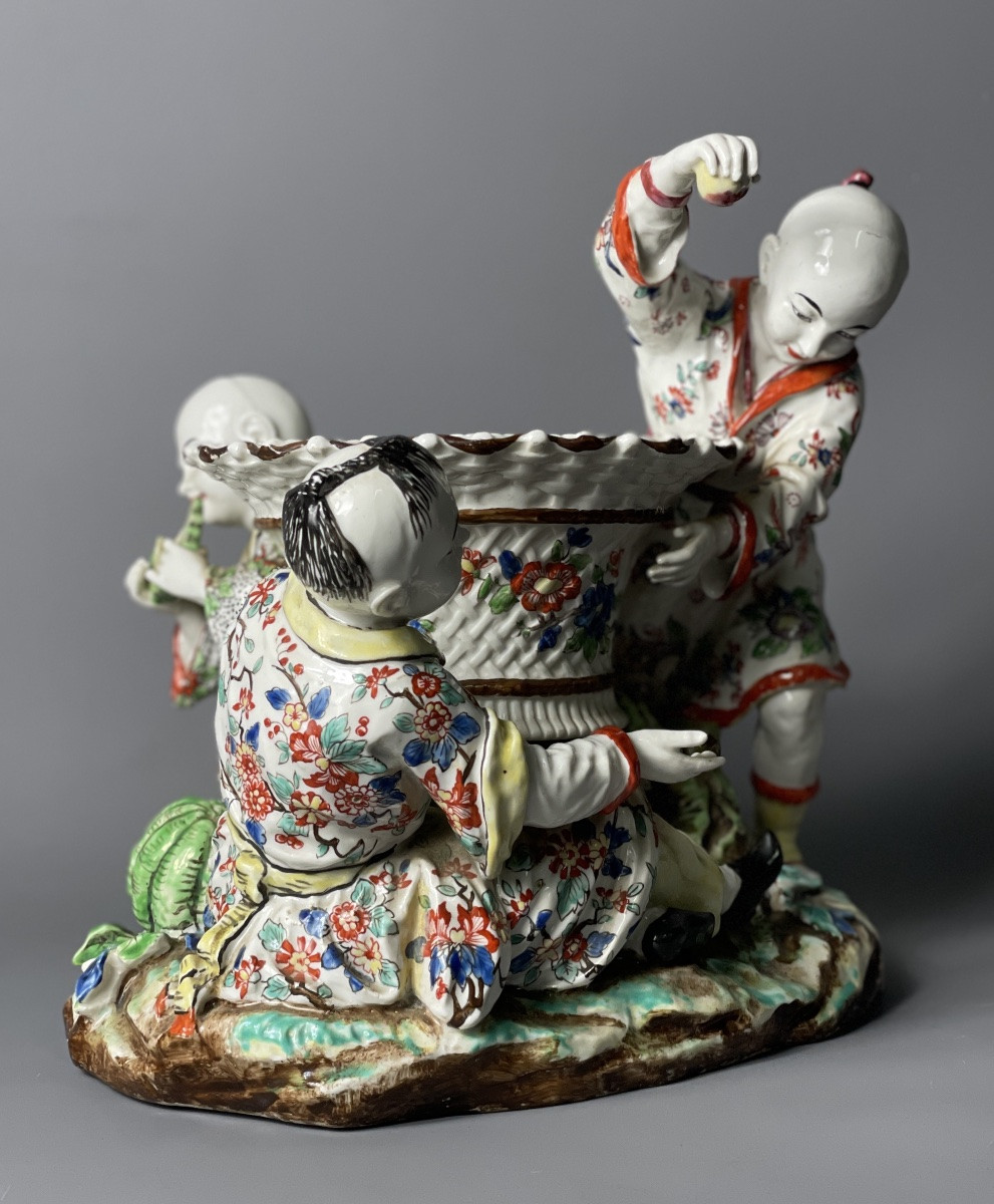 Milieu de table XIX siècle porcelaine polychrome -photo-4