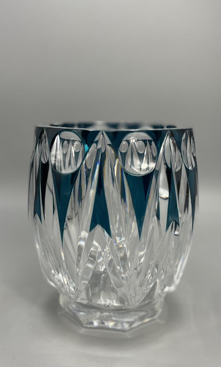 Art Deco Vase By Val Saint Lambert Crystal Factory -photo-2