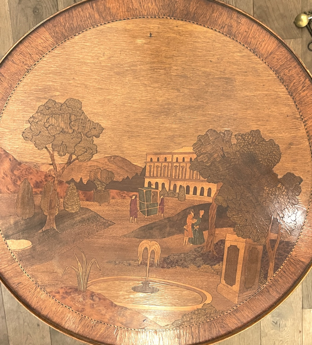 Table bouillotte  Louis XVI, en bois précieux réversible et transformable-photo-3
