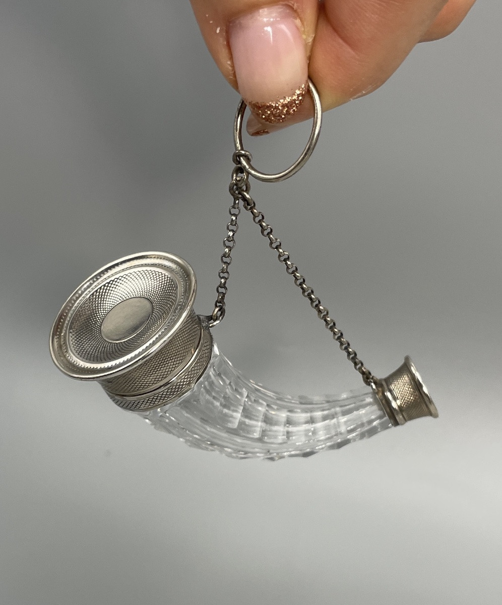 Perfume Bottle, Silver And Crystal, 19th Century -photo-4