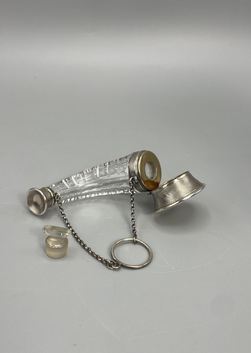 Perfume Bottle, Silver And Crystal, 19th Century -photo-3
