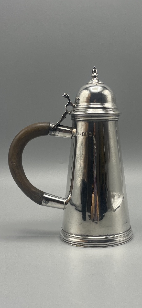 Cafetière anglaise en argent massif Londres, 1918 Crichton Bros-photo-4