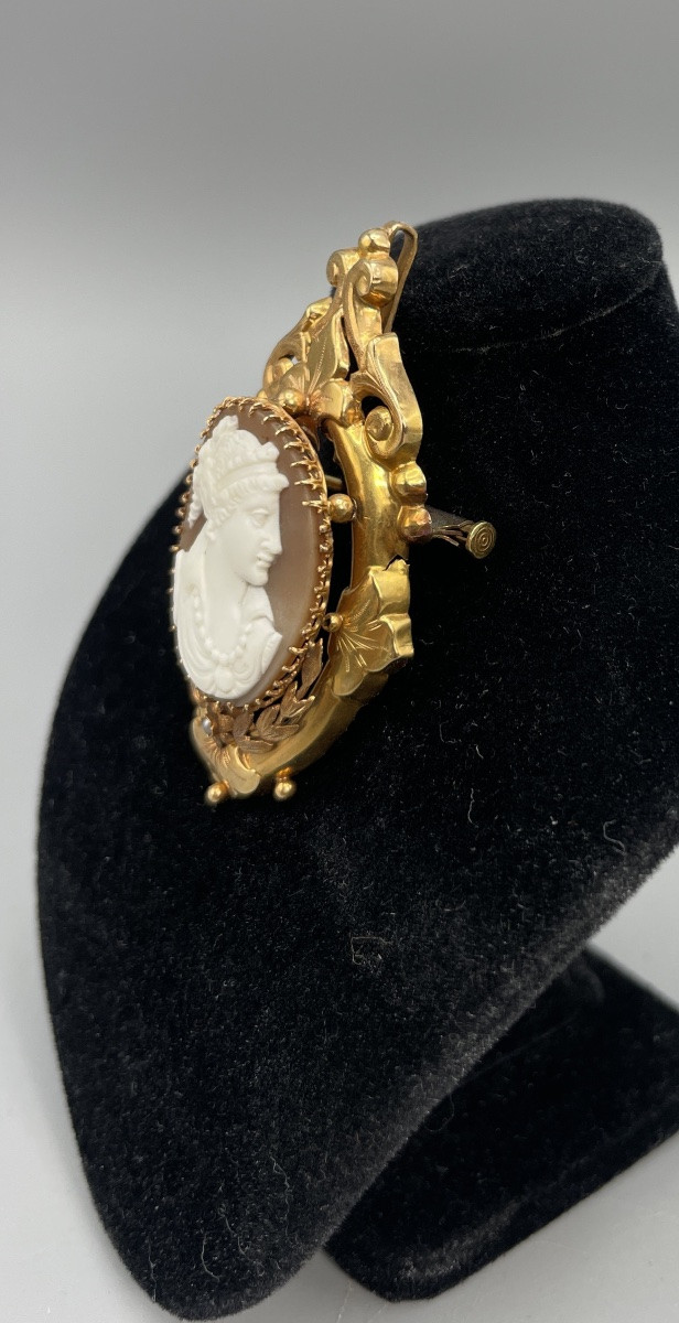 Pendentif – Broche camée en or 18 carats, époque Napoléon III-photo-3