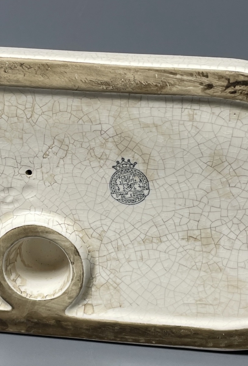 Tigre marchant en céramique craquelée, sculpture animalière Art Déco, vers 1930.-photo-2