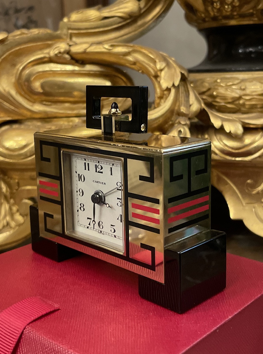 Pendulette de bureau de la Maison Cartier en parfait état -photo-4