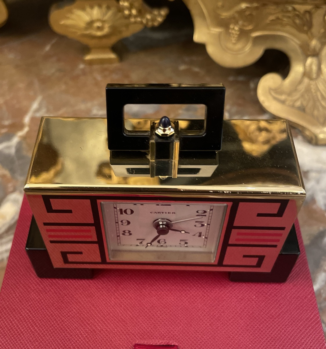 Pendulette de bureau de la Maison Cartier en parfait état -photo-3