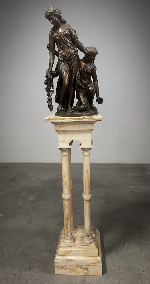 Colonne, sellette en albâtre -photo-2