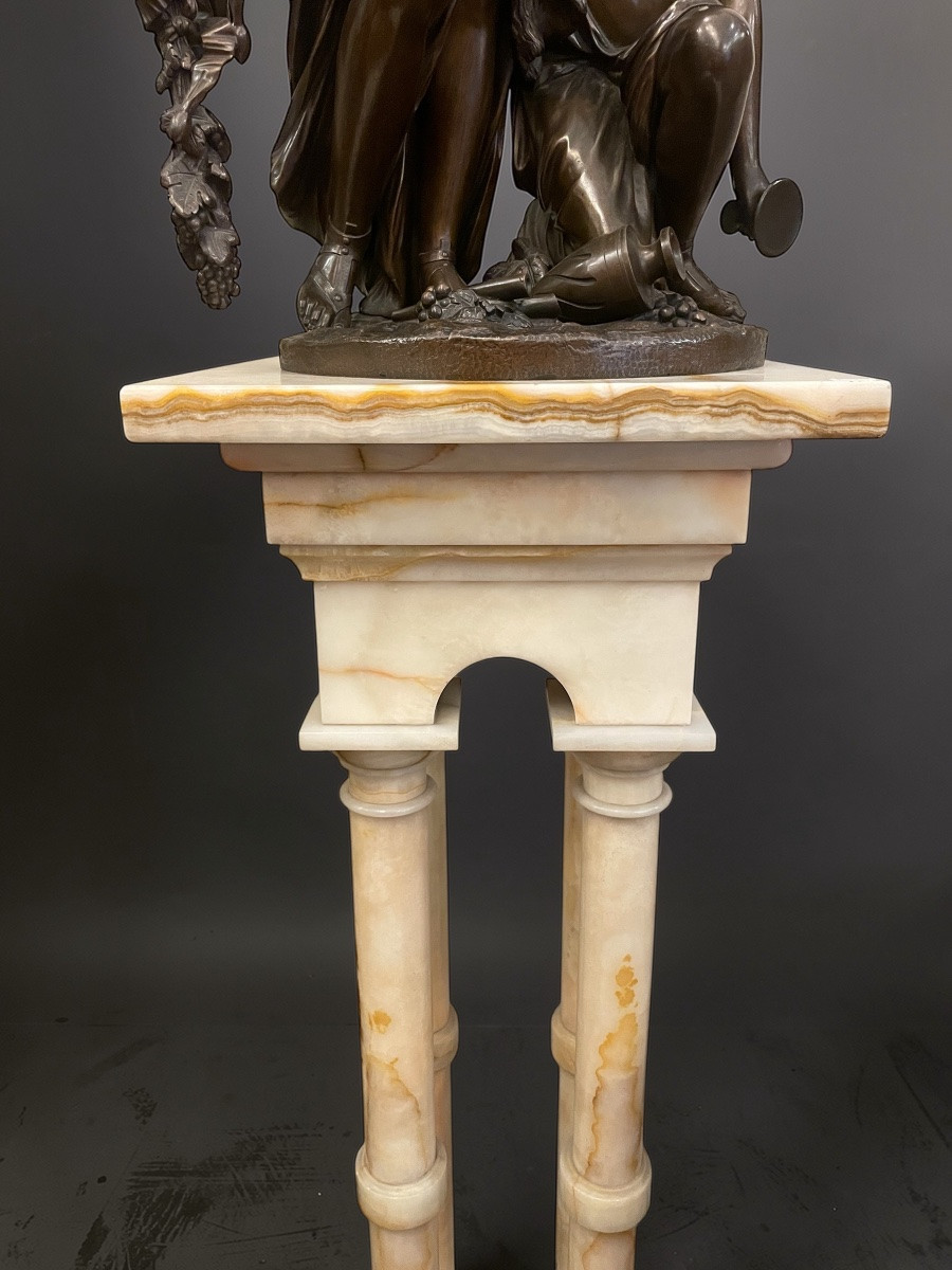 Colonne, sellette en albâtre -photo-2