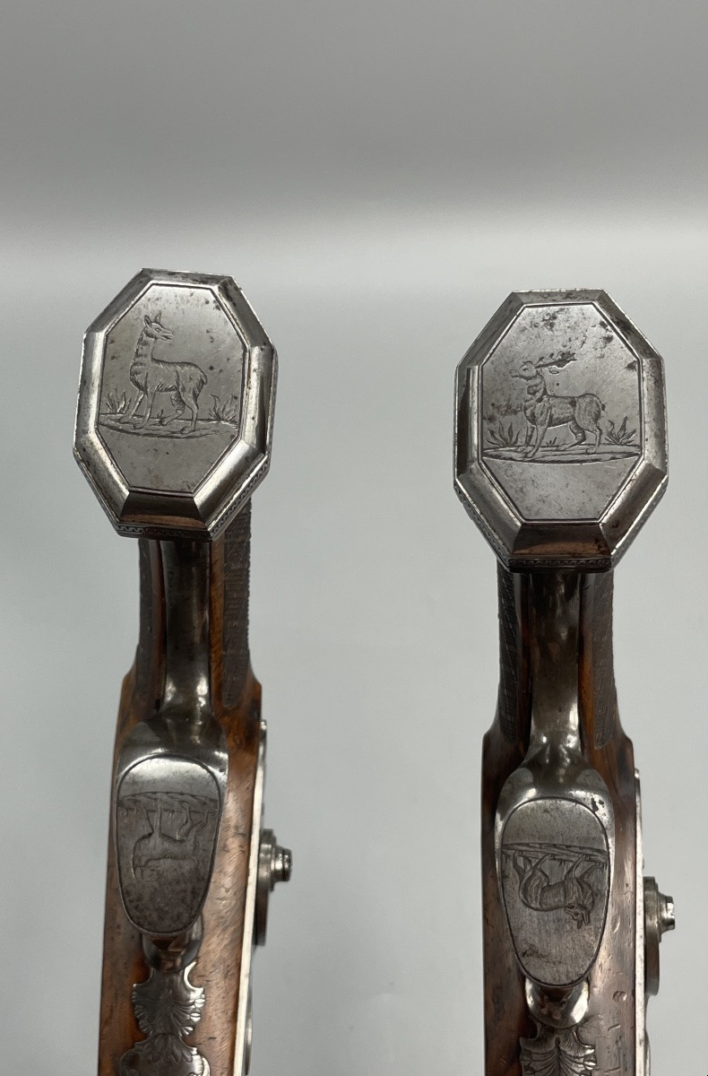 Paire de pistolets d’époque Empire, signés Berleur-photo-1