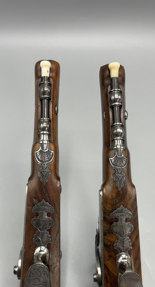 Paire de pistolets d’époque Empire, signés Berleur-photo-2