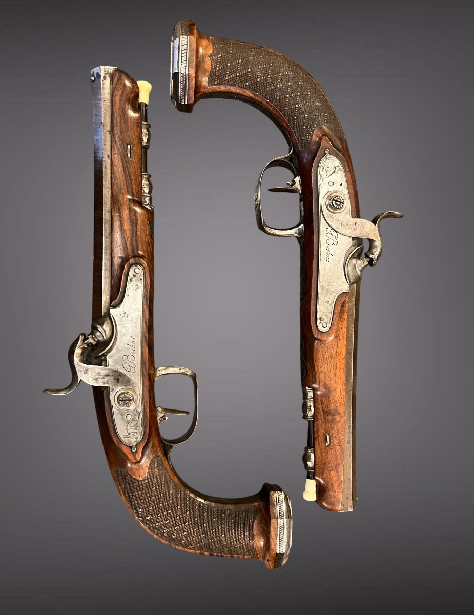 Paire de pistolets d’époque Empire, signés Berleur-photo-3