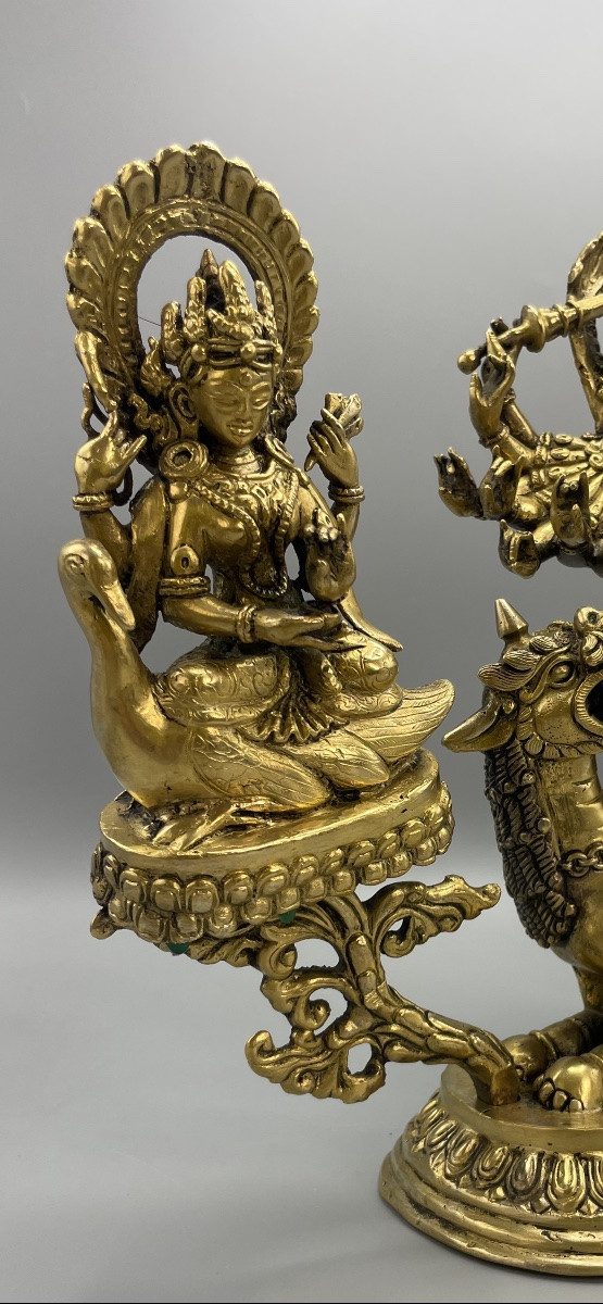 Gilt Bronze Group Depicting A Buddhist Deity – Asian Work-photo-4