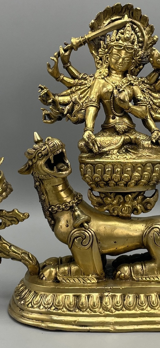 Gilt Bronze Group Depicting A Buddhist Deity – Asian Work-photo-1