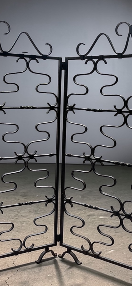 Wrought Iron Screen, Room Divider, Industrial Style Circa 1920.-photo-2