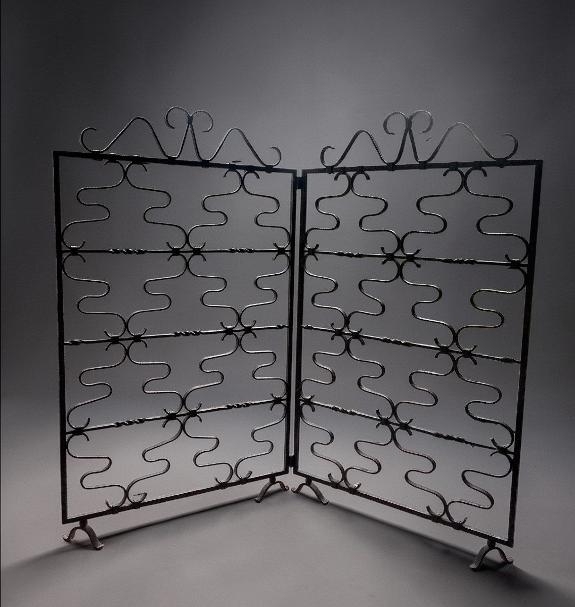 Wrought Iron Screen, Room Divider, Industrial Style Circa 1920.-photo-3