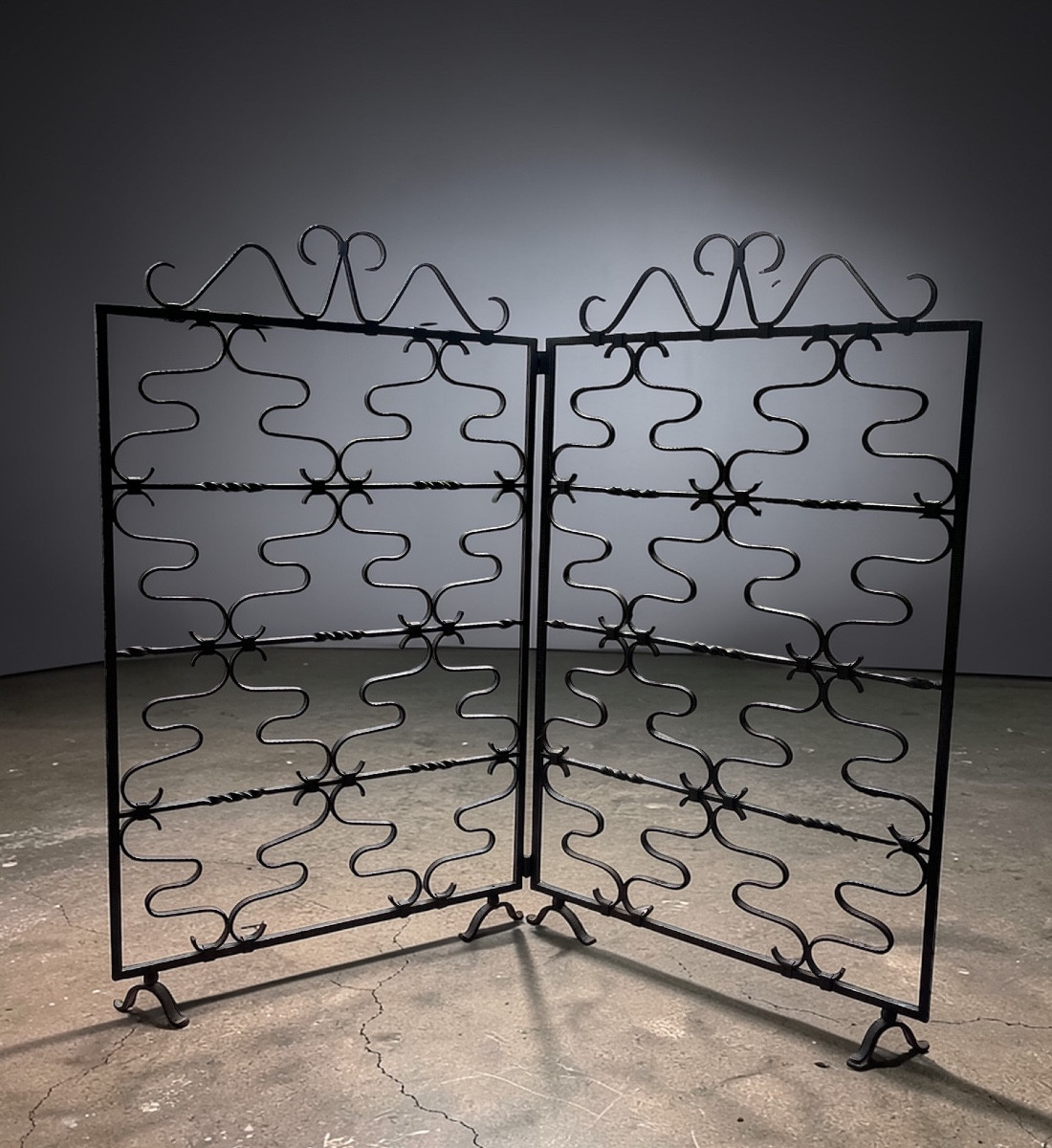 Wrought Iron Screen, Room Divider, Industrial Style Circa 1920.