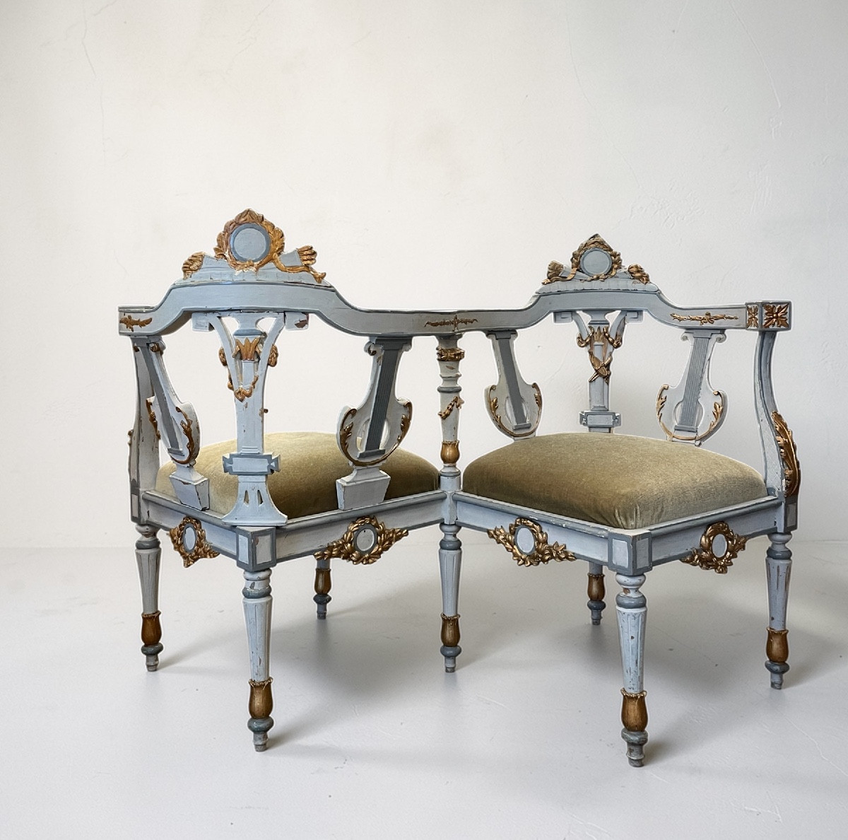 Louis XVI Style Private Sitting Table, Carved And Patinated Wood